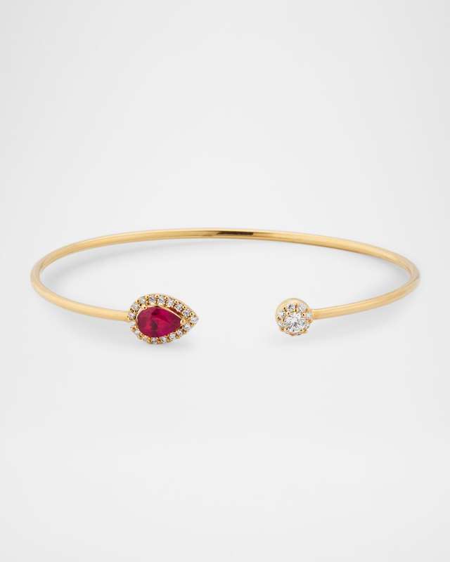 Positano 18K Yellow Gold Diamond and Ruby Bracelet